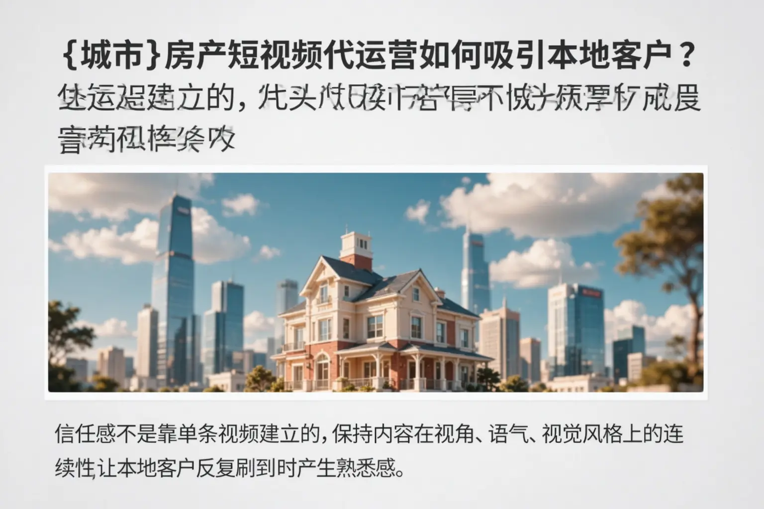 泰兴房产短视频代运营如何吸引本地客户？